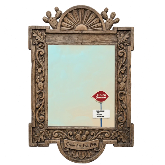 Dairy Queen Big Texas Sky — Texas art print by Betsy Crum in a carved wood frame