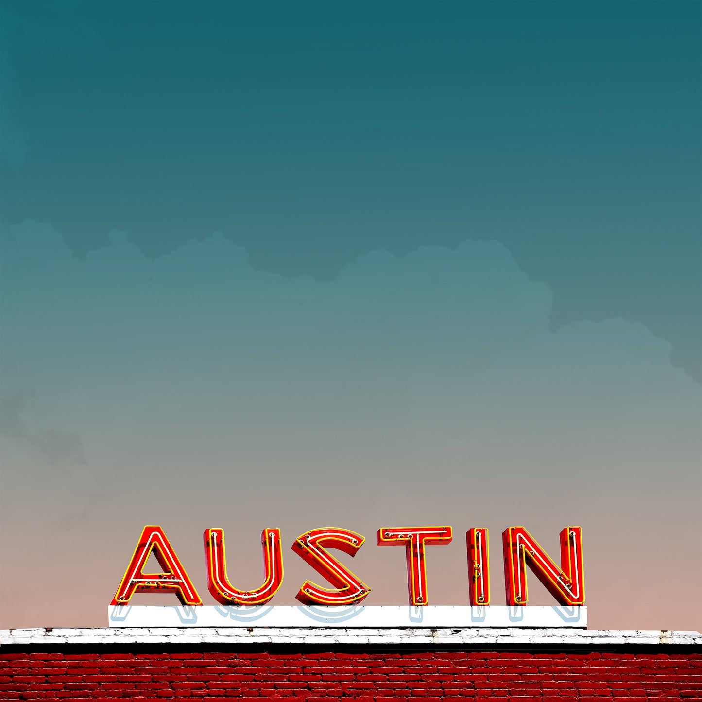 Austin Art Big Sky Print - Austin Neon Sign Print | Betsy Crum Art Crum Art