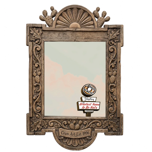 Shipley Do-Nuts — Houston art print by Betsy Crum in a carved wood frame