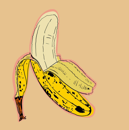 Banana Art Print | Weird Core Wall Decor and  Iconic Food Art |  Warhol Inspired | Betsy Crum Art