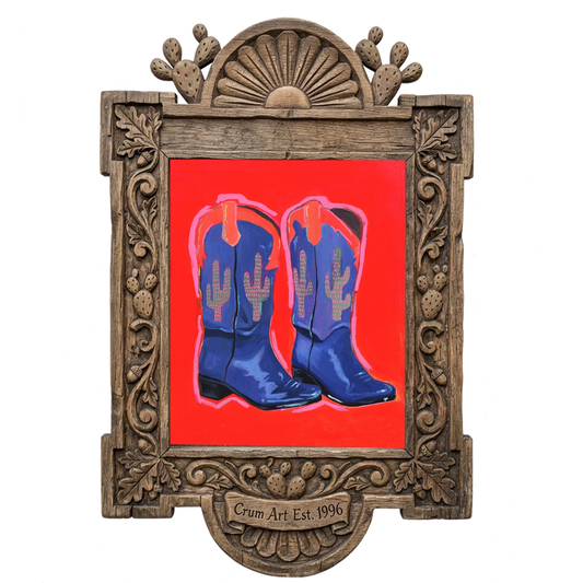 Saguaro Cowboy Boots Blue & Red — one of the 3 prints in The Cowboy Boots Set | Crum Art