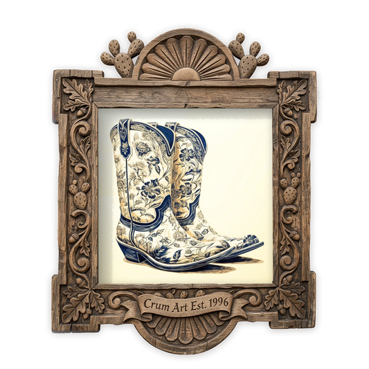 Chinoiserie Floral Cowboy Boots — one of the 3 prints in The Cowboy Boots Set | Crum Art