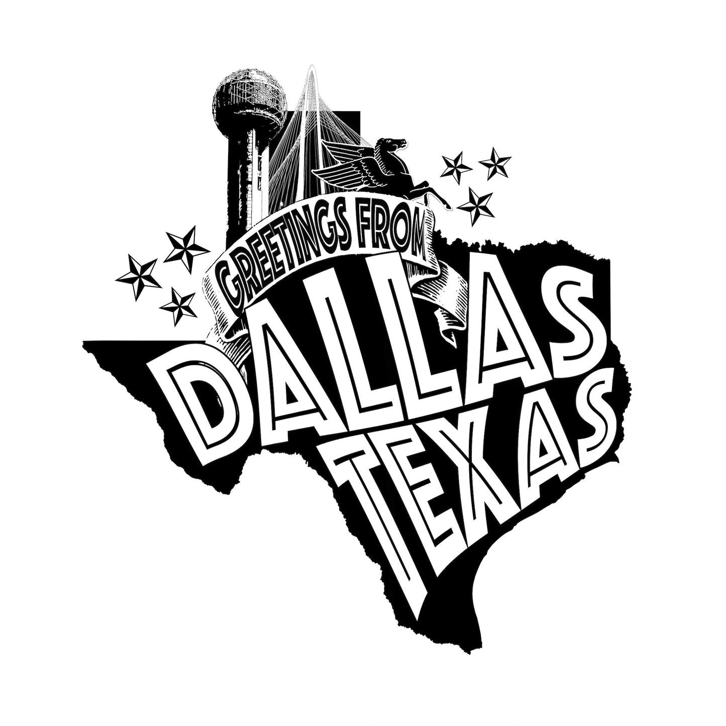 Dallas Art Prints & Gifts – Greetings From Dallas Texas | Carl Crum Art Crum Art