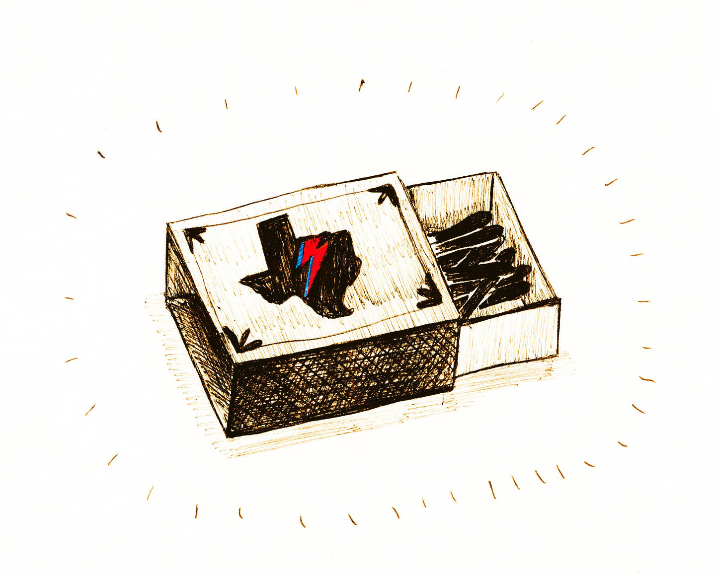 David Bowie Art Matchbox + Bowie Eyes Set | Minmalist Art Print Set | Caya Crum Crum Art