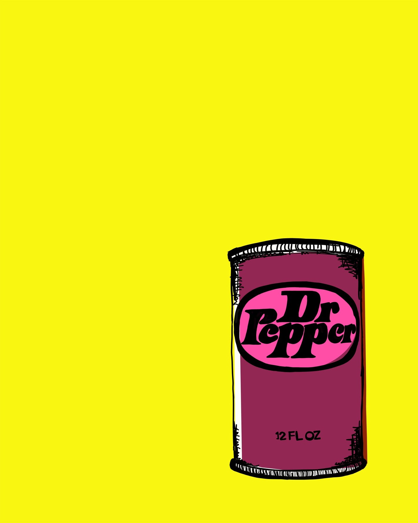 Dr Pepper Art - Pop of Yellow Minimalist Print | Betsy Crum Art Crum Art
