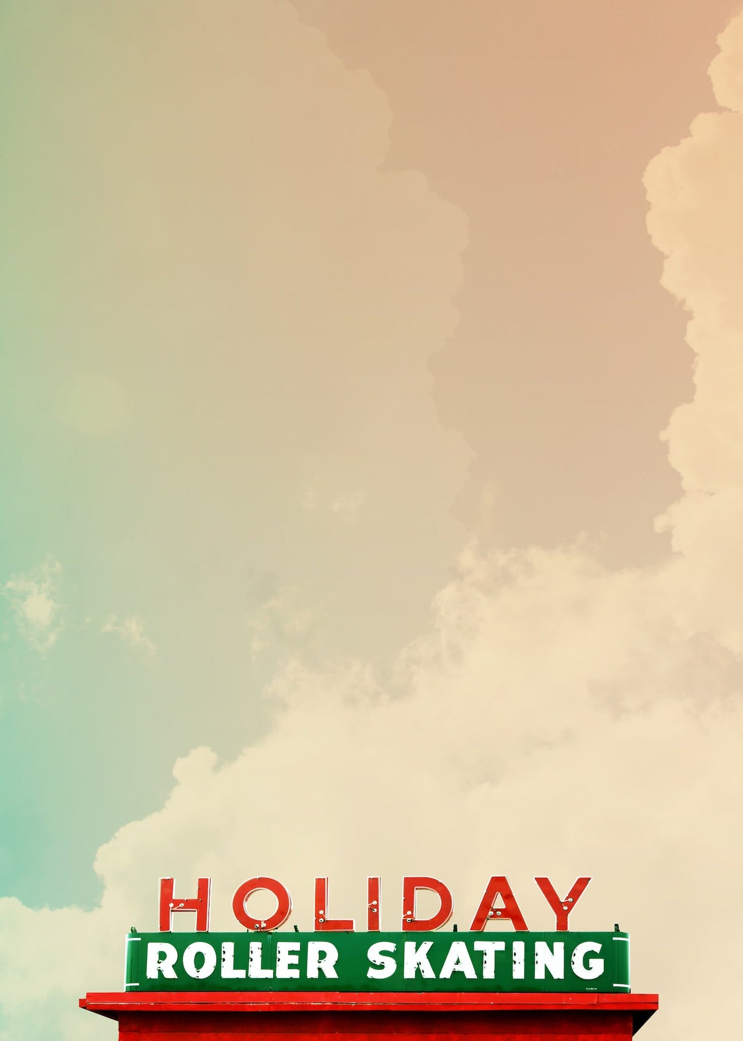 Fort Worth Art Prints — Retro Roller Rink Print Fort Worth Iconic Holiday Skate Sign | Betsy Crum Art Crum Art