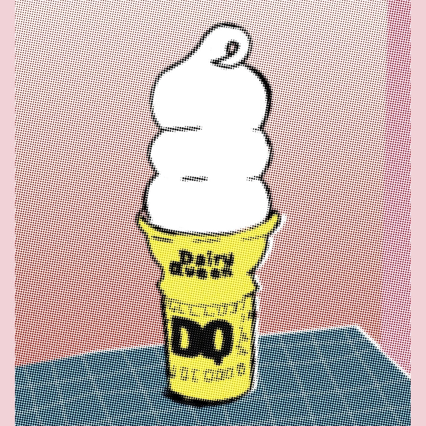 Ice Cream Cone Pop Art Wall Decor Halftone Art Print | Betsy Crum | Crum Art Crum Art