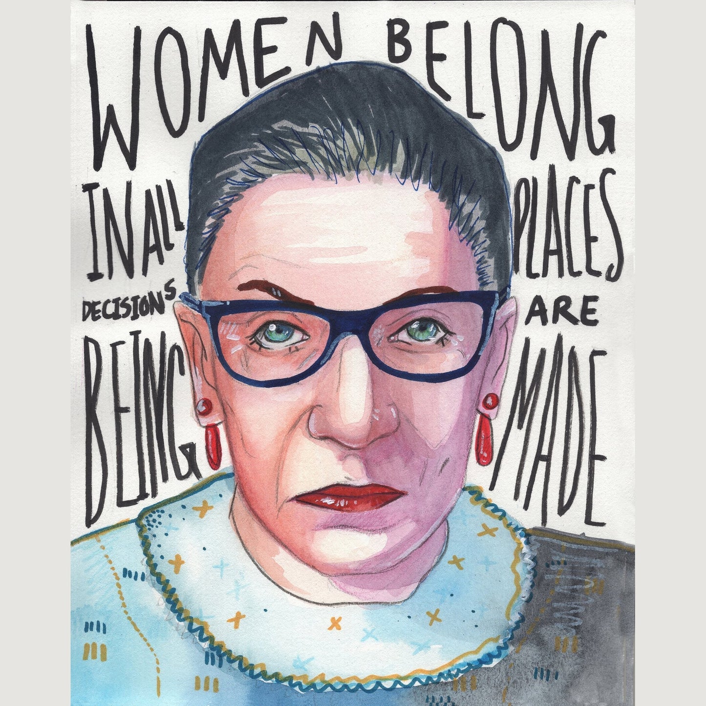 Ruth Bader Ginsburg Quote Art Print — Feminist Empowerment Wall Art | Caya Crum Crum Art