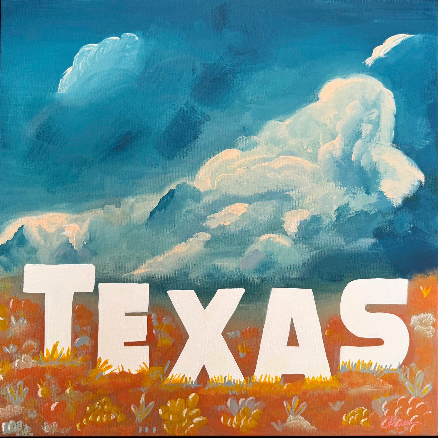 Texas Art - Texas Hollywood Big Sky and Clouds Art Print | Betsy Crum Art Crum Art