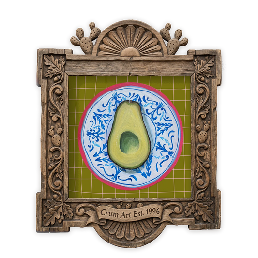 Avocado on a Chinoiserie Plate — one of the 3 prints in The Brunch Set | Crum Art