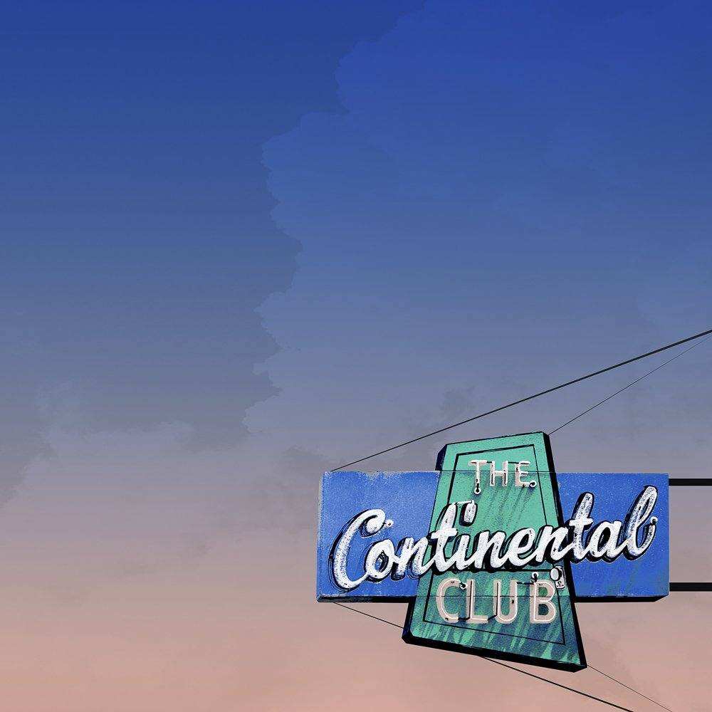 Continental Club Austin Texas vintage neon sign art print by Betsy Crum on cotton rag paper