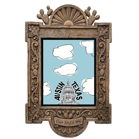 Capitol Dome Clouds Print — art print by Betsy Crum in a carved wood frame
