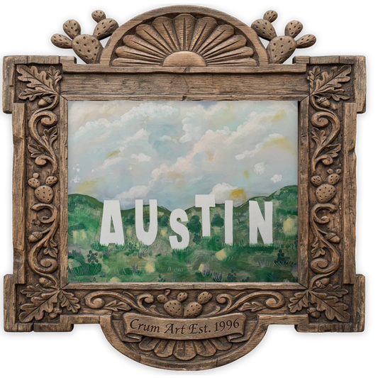 Austin Hollywood Print — art print by Betsy Crum in a carved wood frame