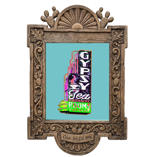 Gypsy Tea Room — Dallas art print by Betsy Crum in a carved wood frame