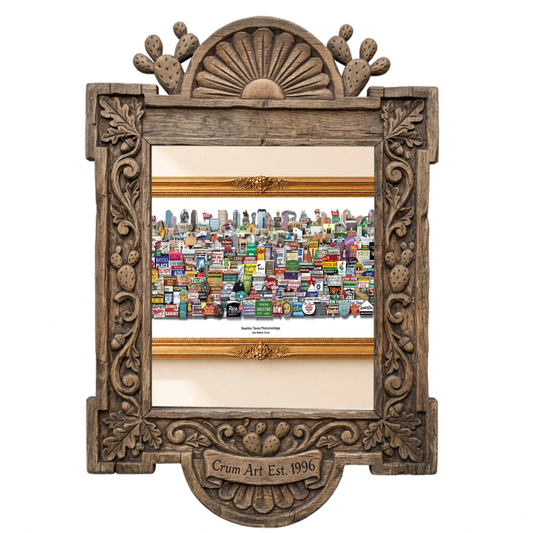 Roadside Photomontage Print — art print by Carl Crum in a carved wood frame