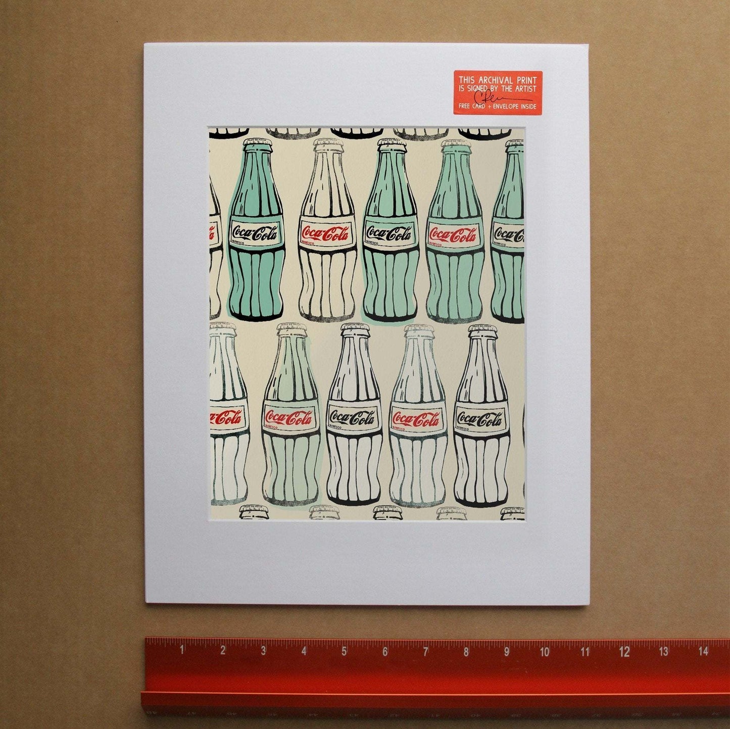 Mexican Coke print featuring vintage Coca-Cola bottles by Betsy Crum on acid-free cotton paper with artist signature