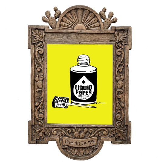 Liquid Paper — office wall art print by Betsy Crum in a carved wood frame