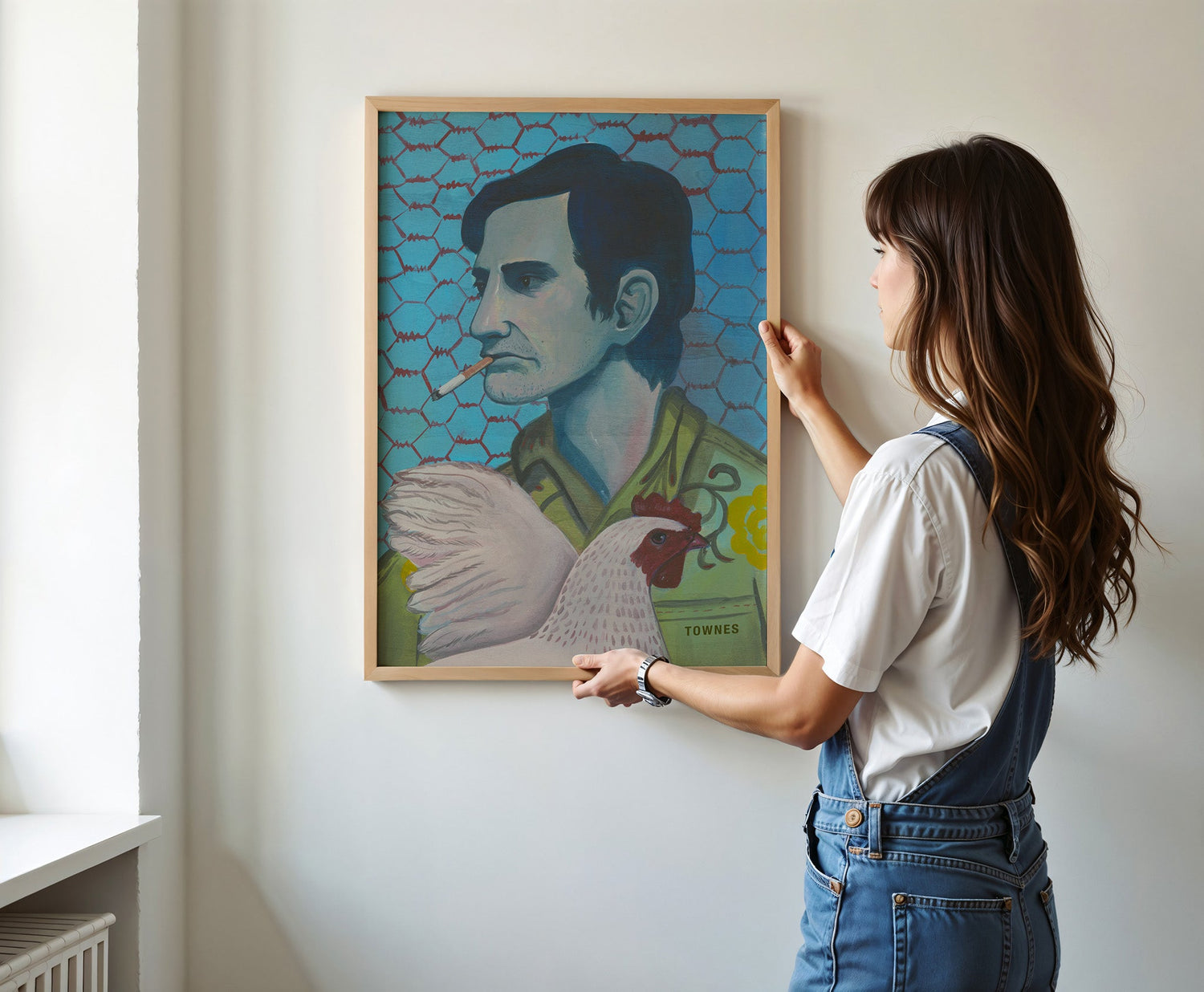 Townes Van Zandt Painting music wall art print by Caya Crum — framed vertical room scene