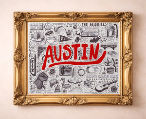 Austin Art Print — Austin Icons Pen & Ink Print | Caya Crum