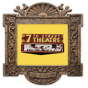 Fort Worth Art | 7th Street Theatre Sign | Betsy Crum — art print in a carved wood frame, Crum Art