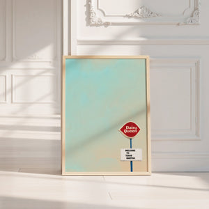 Dairy Queen Big Texas Sky Texas art print by Betsy Crum — neutral frame room mockup