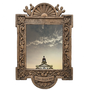 Tarrant County Courthouse — Fort Worth art print by Betsy Crum in a carved wood frame