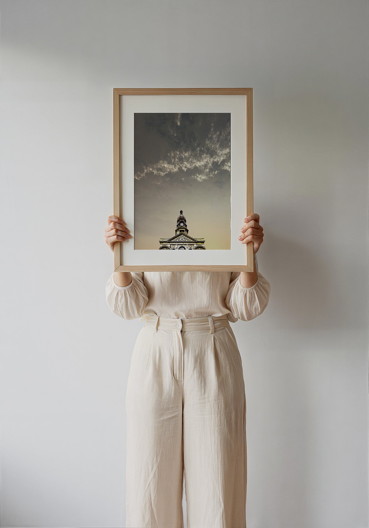 Tarrant County Courthouse Fort Worth art print by Betsy Crum — framed with velvet mat