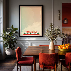 Austin Holiday House Sign shown framed by Crum Art