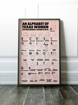 Alphabet of Texas Women Art Print | Caya Crum Art