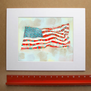 American flag wall decor by Betsy Crum, painterly patriotic Americana painting, hand-signed