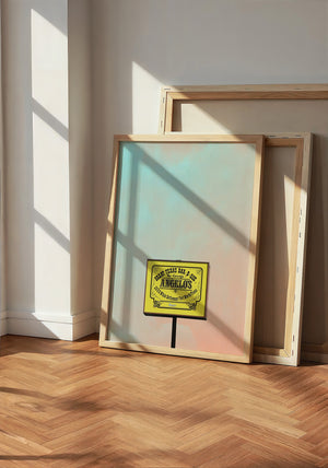 Angelo's BBQ Fort Worth art print by Betsy Crum — neutral frame room mockup
