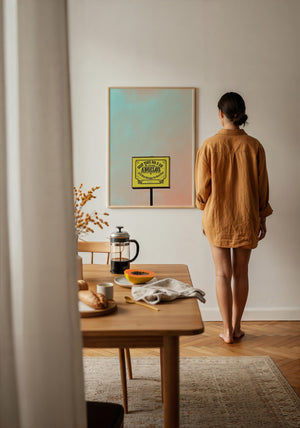 Angelo's BBQ Fort Worth art print by Betsy Crum — framed with velvet mat