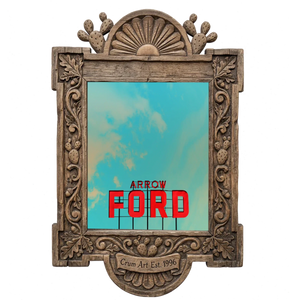 Arrow Ford Abilene Sign — West Texas art print by Betsy Crum in a carved wood frame