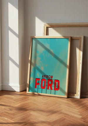 Arrow Ford Abilene Sign West Texas Art print by Betsy Crum — neutral frame room mockup