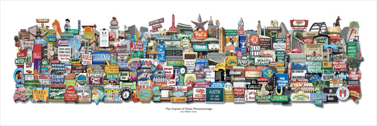 Austin Art - Austin Capitol Print Classic Photomontage Print | Carl Crum Art Crum Art