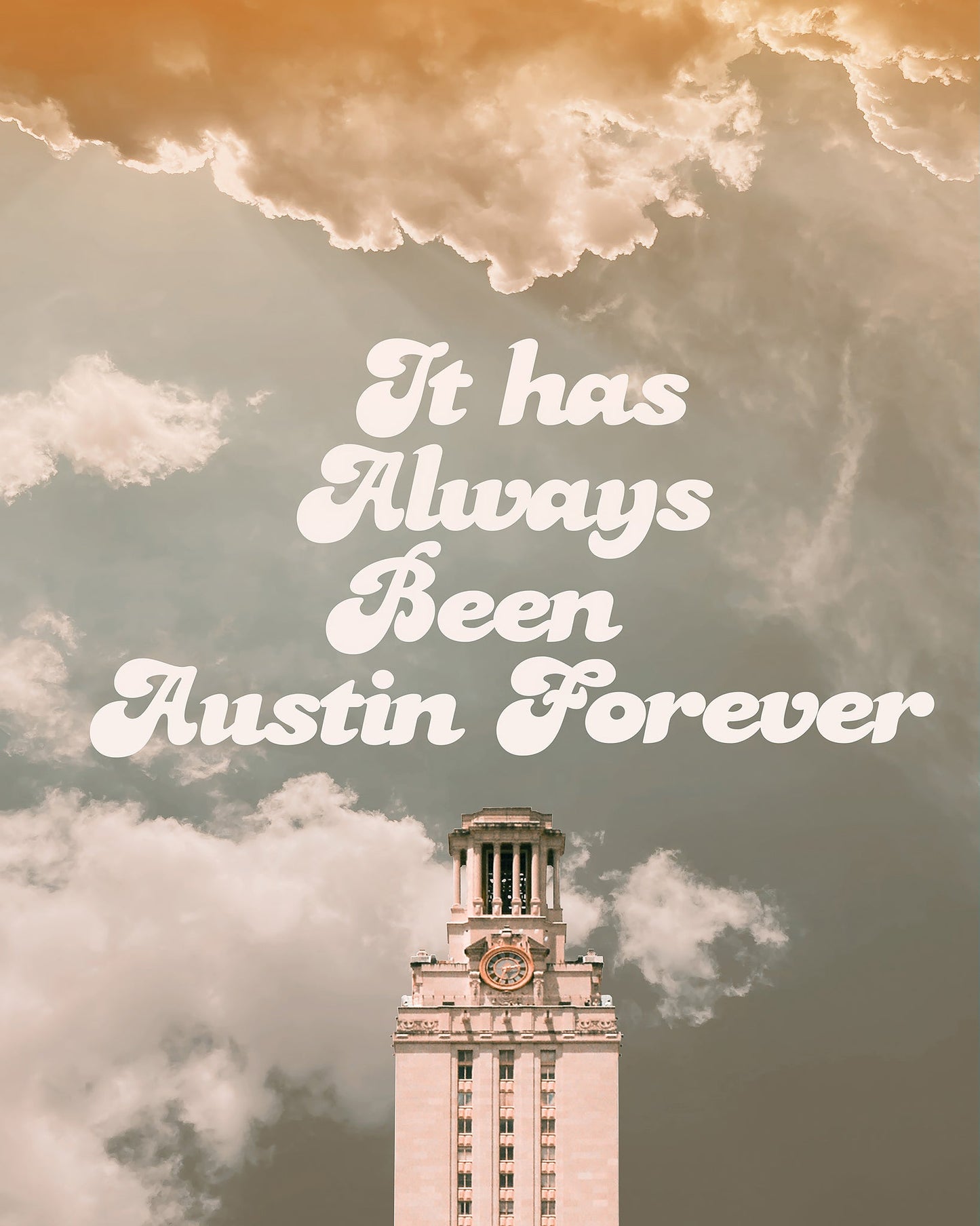Austin Forever UT Tower Skyline Austin Texas art print by Betsy Crum