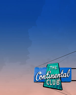 Austin Art Big Sky Print - Continental Club Sign Print | Betsy Crum Art Crum Art