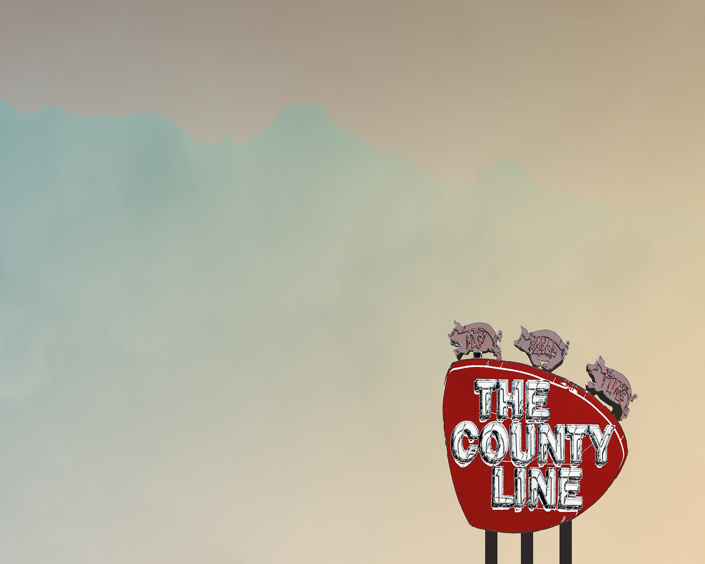 Austin Art Big Sky Print - County Line BBQ Sign Print | Betsy Crum Art Crum Art