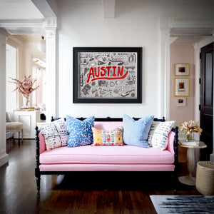 Austin Wall Art — Texas City Art Print — Austin Icons Pen & Ink