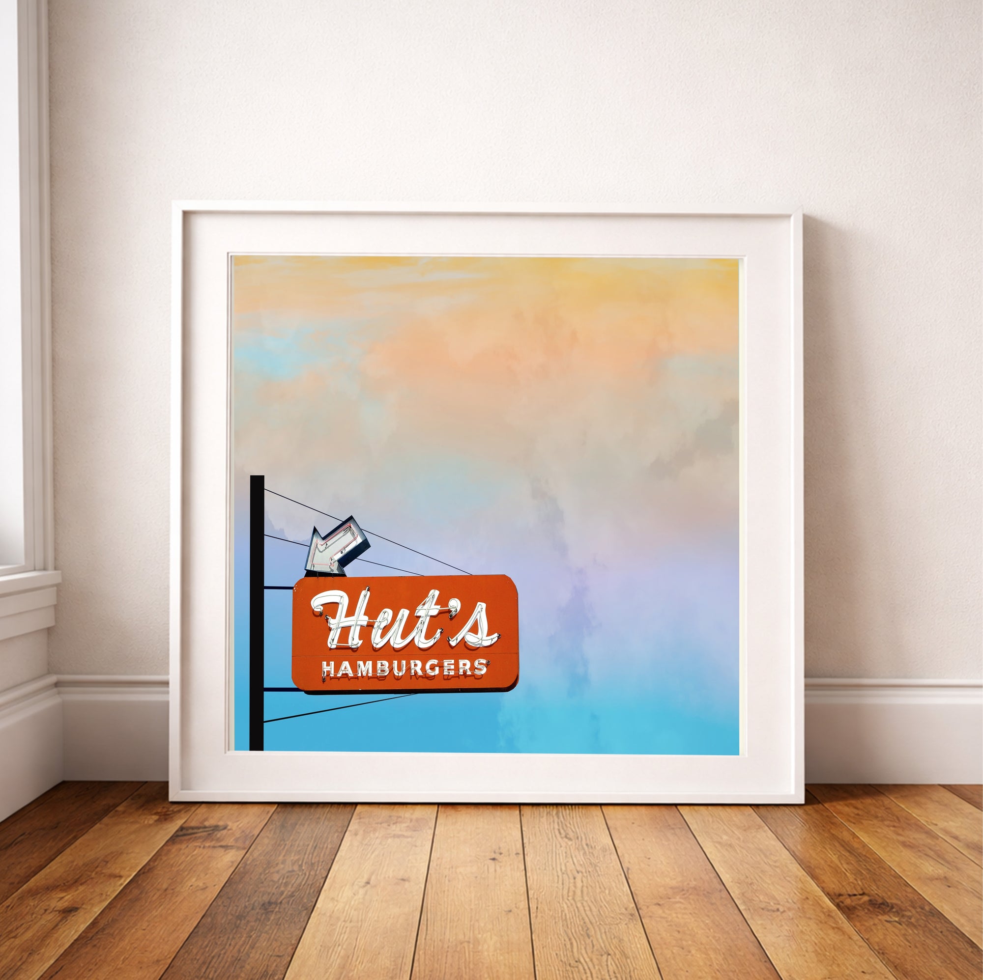 Austin Art Print – Hut’s Hamburgers Sign | Betsy Crum