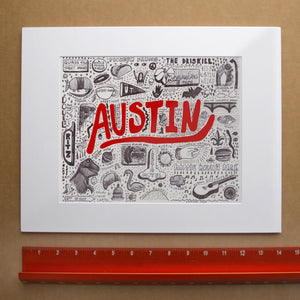 Austin Art Print — Austin Icons Pen & Ink Print | Caya Crum