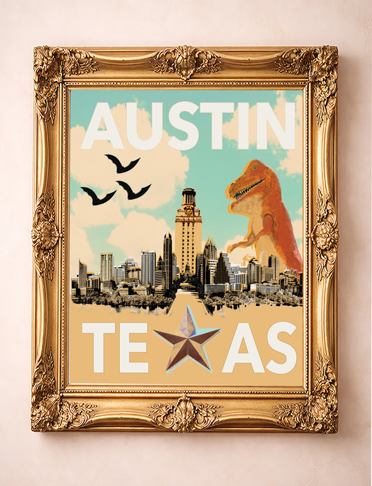 Austin Art - Austin Travel Poster Print | Betsy Crum Art