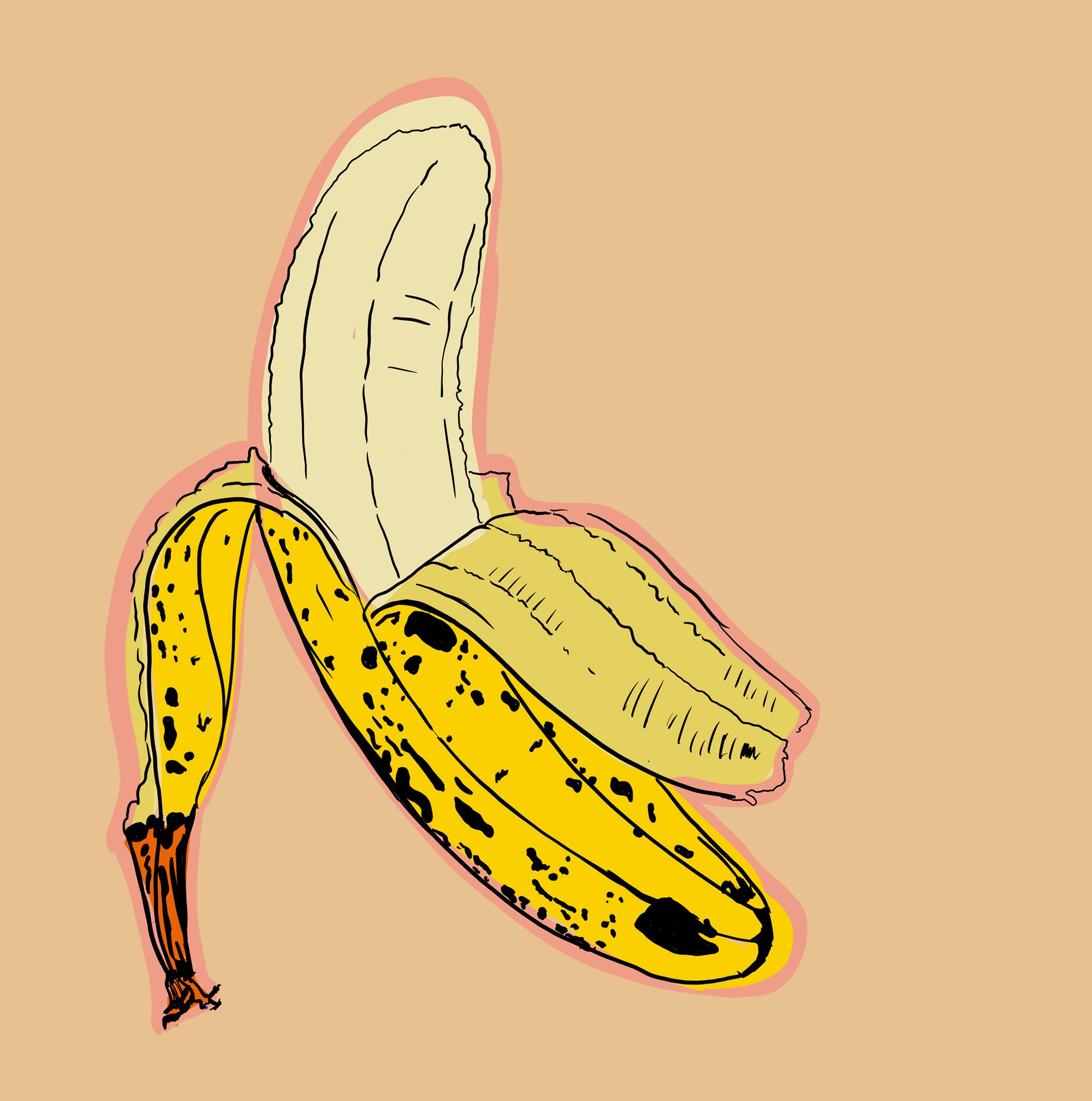 Banana Pop Art Print | Banana Decor | Betsy Crum Art Crum Art