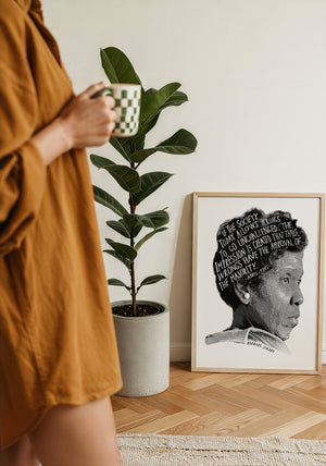 Barbara Jordan Texas art print by Betsy Crum — framed with velvet mat