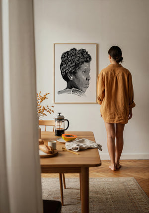 Barbara Jordan Texas art print by Betsy Crum — framed with velvet mat