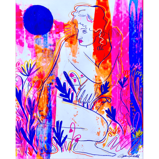 Bathing Goddess Greco-Roman Pop Art Print | Caya Crum | Crum Art Crum Art