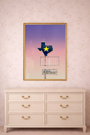 Big Western Sky Be Nice Bitch shown framed by Crum Art