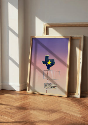 Be Nice office wall art print by Betsy Crum — neutral frame room mockup