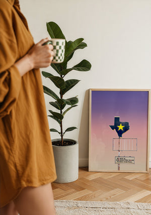 Be Nice office wall art print by Betsy Crum — framed with velvet mat