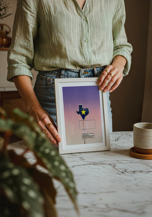 Be Nice office wall art print by Betsy Crum — neutral frame room mockup